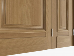 Classic Door With Glass Quad 01 Modelo 3D