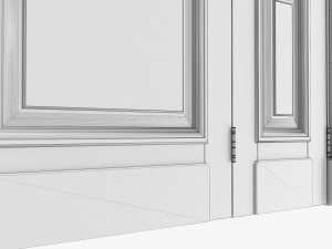Classic Door With Glass Quad 01 Modelo 3D