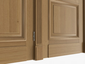 Classic Door With Glass Quad 02 3D Model