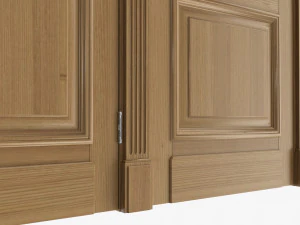 Classic Door With Glass Quad 02 3D Model