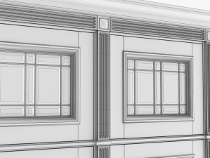 Classic Door With Glass Quad 02 3D Model