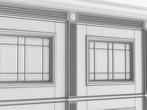 Classic Door With Glass Quad 02 3D Model