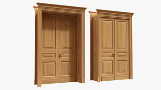 Classic Door With Portal 01 Double Modelo 3D .c4d .max .obj .3ds .fbx .stl .blend 
