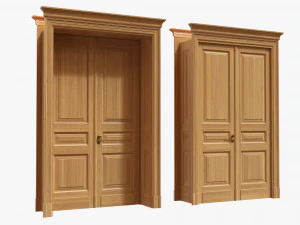 Klassieke deur met portaal 01 dubbel 3D Model