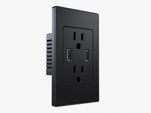 Double Outlet With USB Ports US 3D Model