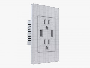 Double Outlet With USB Ports US 3D Model