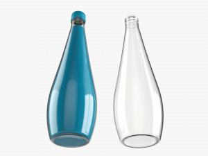 Glass Soda Soft Drink Water Bottle 01 Modelo 3D