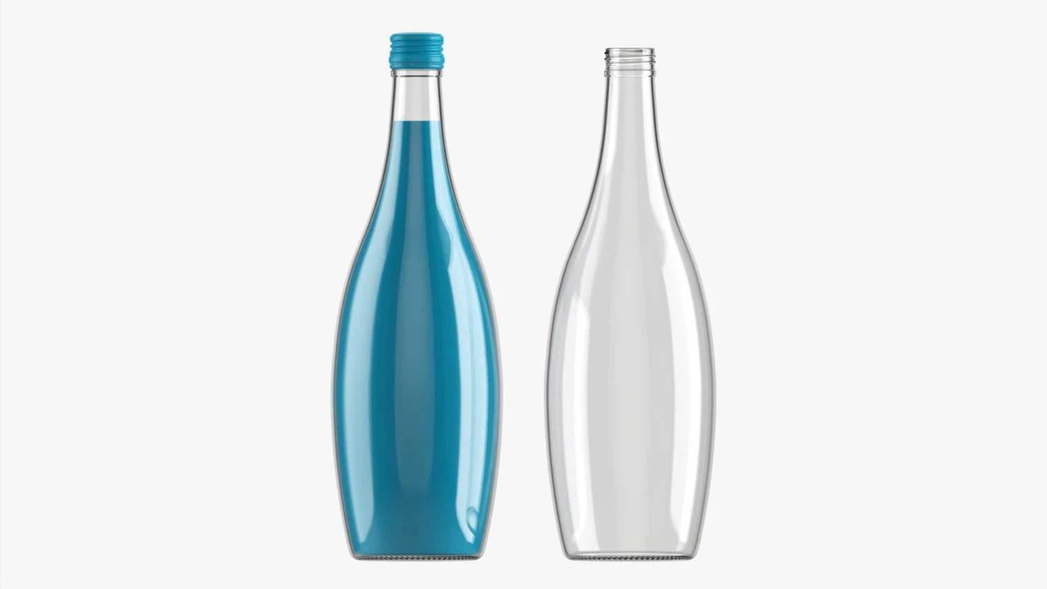 Glass Soda Soft Drink Water Bottle 02 3D Model .c4d .max .obj .3ds .fbx .stl .blend