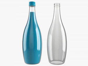 Glass Soda Soft Drink Water Bottle 02 3D Model