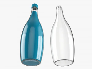 Glass Soda Soft Drink Water Bottle 02 3D Model