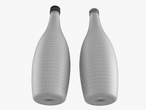 Glass Soda Soft Drink Water Bottle 02 3D-Modell