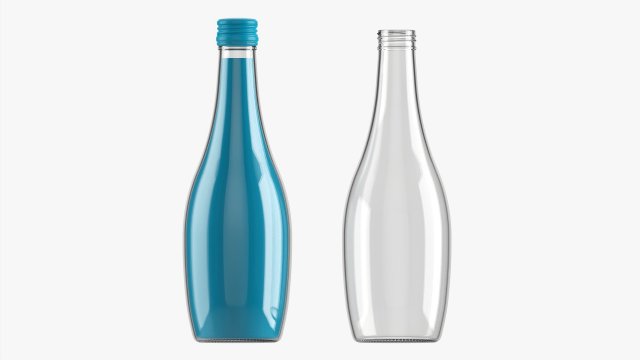Glass Soda Soft Drink Water Bottle 03 3D Модель .c4d .max .obj .3ds .fbx .stl .blend 