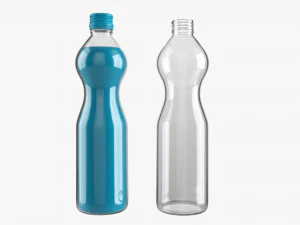 Glass Soda Soft Drink Water Bottle 06 3D Model