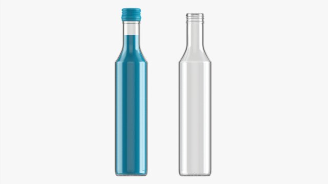 Glass Soda Soft Drink Water Bottle 07 3D Модель .c4d .max .obj .3ds .fbx .stl .blend 