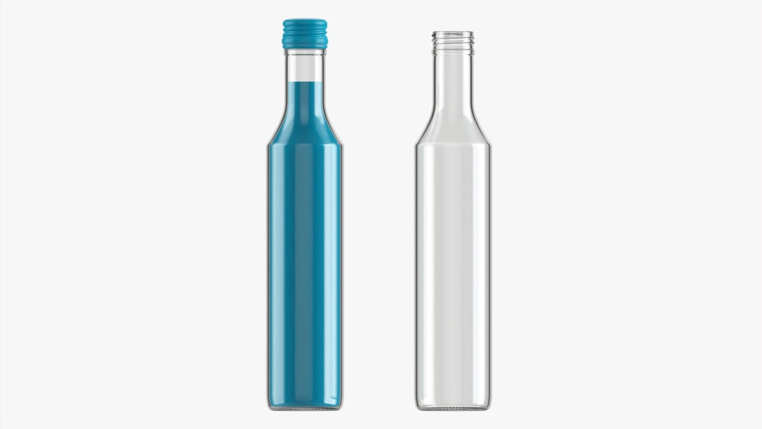 Glass Soda Soft Drink Water Bottle 07 3D Model .c4d .max .obj .3ds .fbx .stl .blend