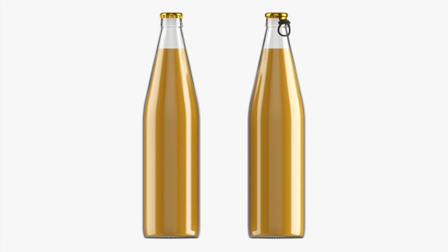 Glass Soda Soft Drink Water Bottle 08 Model 3D .c4d .max .obj .3ds .fbx .stl .blend 