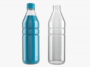 Glass Soda Soft Drink Water Bottle 12 3D Model