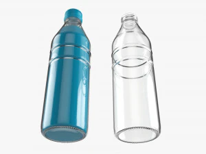 Glass Soda Soft Drink Water Bottle 12 3D Model