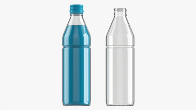 Glass Soda Soft Drink Water Bottle 13 3D 模型 .c4d .max .obj .3ds .fbx .stl .blend 