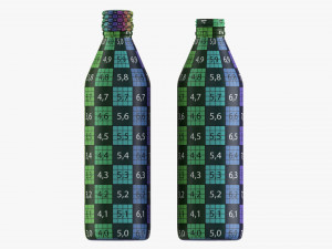 Glass Soda Soft Drink Water Bottle 14 Modelo 3D