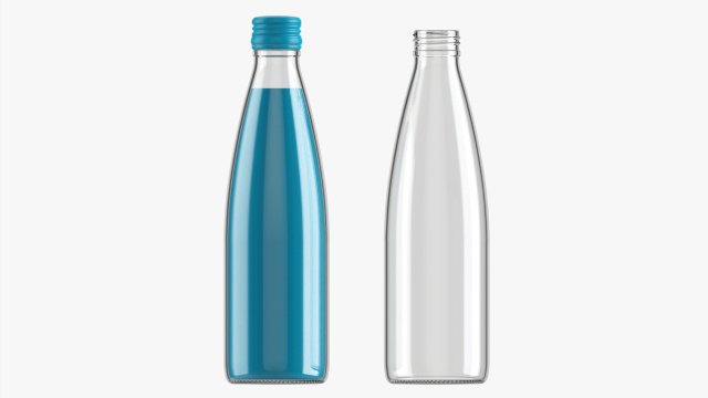 Glass Soda Soft Drink Water Bottle 16 3D-Modell .c4d .max .obj .3ds .fbx .stl .blend 