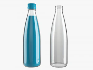 Glass Soda Soft Drink Water Bottle 16 3D Model