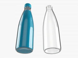 Glass Soda Soft Drink Water Bottle 16 3D Model