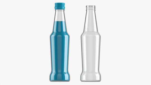 Glass Soda Soft Drink Water Bottle 17 3D मॉडल .c4d .max .obj .3ds .fbx .stl .blend