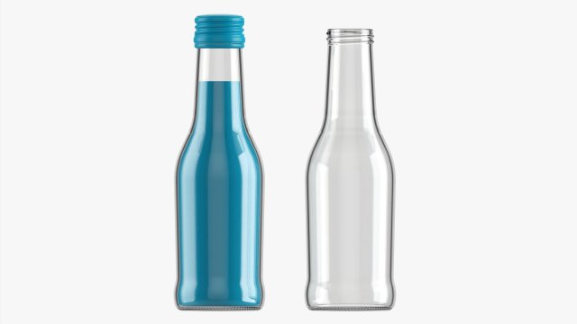 Glass Soda Soft Drink Water Bottle 32 3D Model .c4d .max .obj .3ds .fbx .stl .blend 