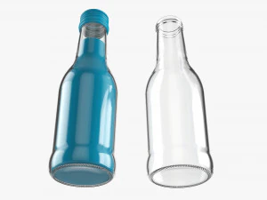 Glass Soda Soft Drink Water Bottle 32 3D Model