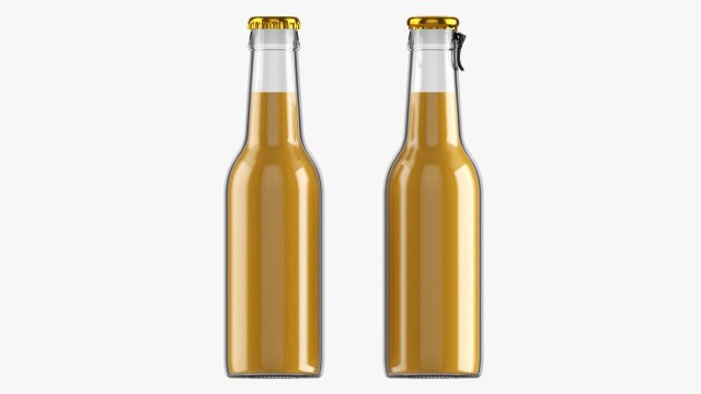 Glass Soda Soft Drink Water Bottle 33 Modello 3D .c4d .max .obj .3ds .fbx .stl .blend 