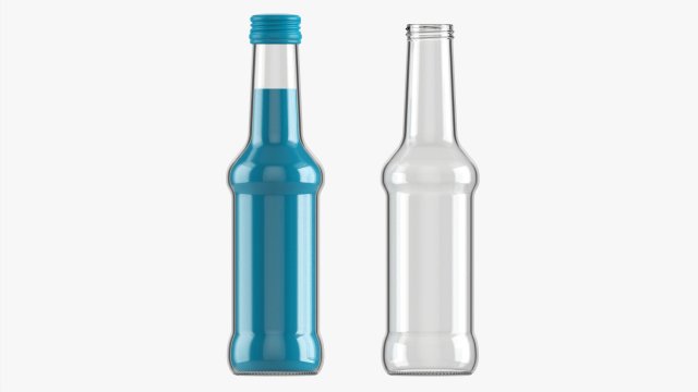 Glass Soda Soft Drink Water Bottle 38 3D 모델 .c4d .max .obj .3ds .fbx .stl .blend 