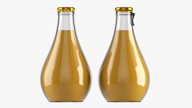 Glass Soda Soft Drink Water Bottle 40 3D 模型 .c4d .max .obj .3ds .fbx .stl .blend 