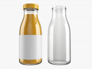Glass Soda Soft Drink Water Bottle 42 3D Model