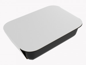 Plastic Food Container Box Tray With Label Mockup 18 Modelo 3D