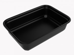 Plastic Food Container Box Tray With Label Mockup 18 Model 3D