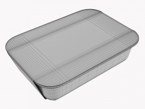 Plastic Food Container Box Tray With Label Mockup 18 Model 3D