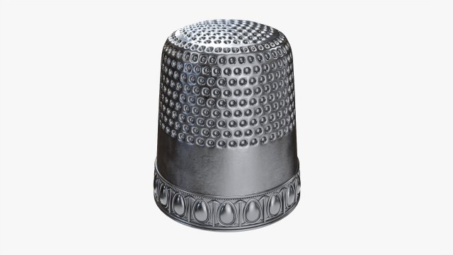 Vintage Metal Thimble 3D Model .c4d .max .obj .3ds .fbx .stl .blend 