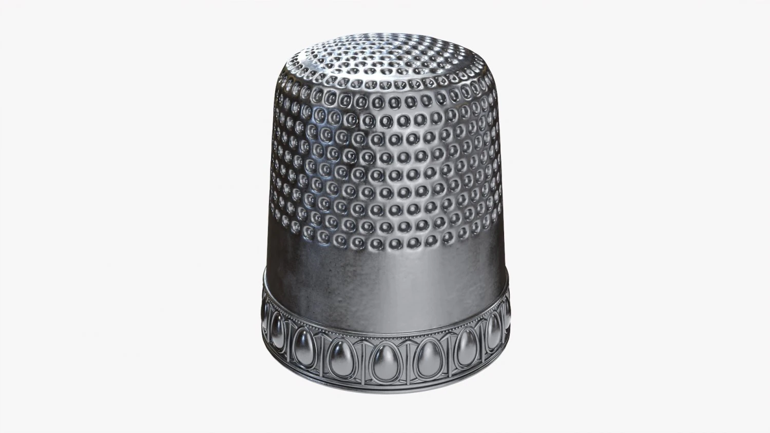Vintage Metal Thimble 3D Model .c4d .max .obj .3ds .fbx .stl .blend