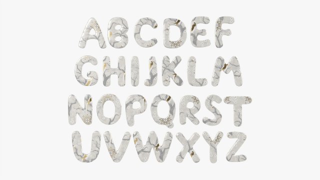Alphabet Letters 03 3D 模型 .c4d .max .obj .3ds .fbx .stl .blend 