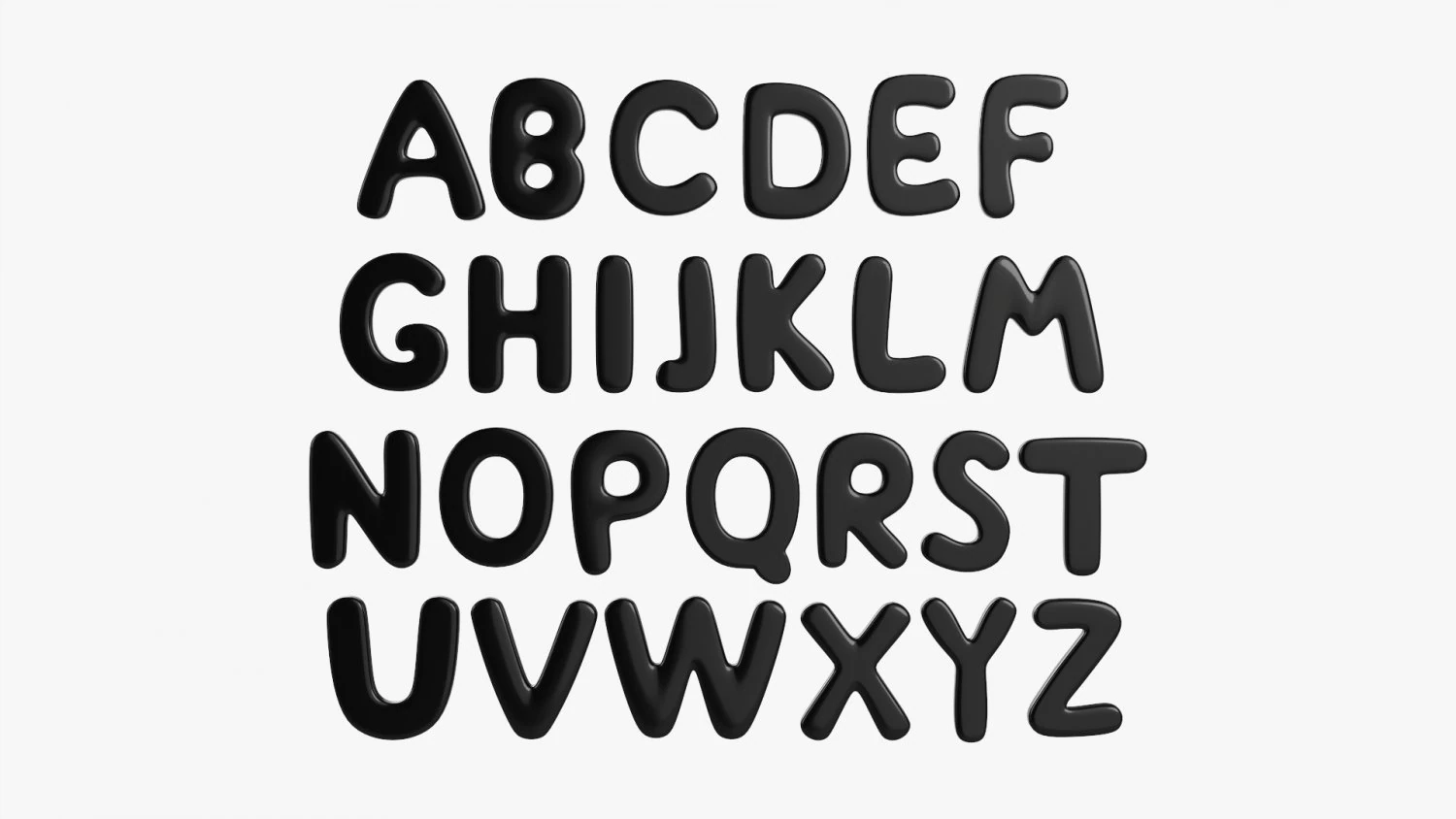 Alphabet Letters 04 3D Model .c4d .max .obj .3ds .fbx .stl .blend