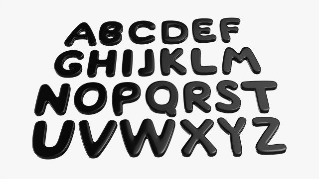 Alphabet Letters 04 3D Model in Other 3DExport