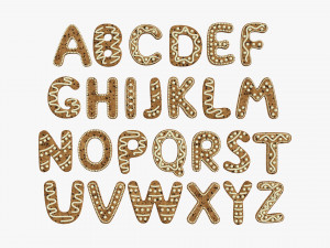 Alphabet Letters Decorated 01 3D Model