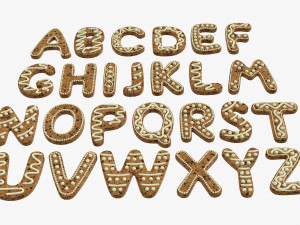 Alphabet Letters Decorated 01 Model 3D