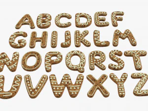 Alphabet Letters Decorated 01 3D Model