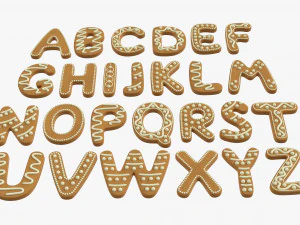 Alphabet Letters Decorated 02 3D Model