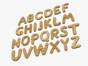 Alphabet Letters Decorated 02 3D Модель