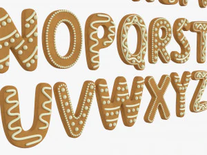 Alphabet Letters Decorated 02 3D Model