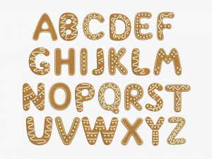 Alphabet Letters Decorated 02 3D Модель