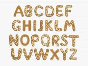 Alphabet Letters Decorated 02 3D Model